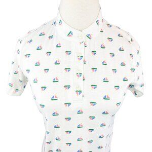 Vintage 90's Mock Neck Sailboat Short Sleeve Tee